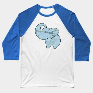 Cute elephant, abstract marble, fluid art, stone blue and golden Baseball T-Shirt